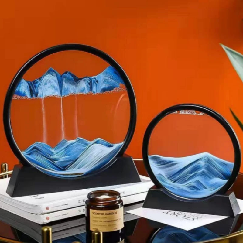 3D Mountain Circular Moving Hourglass