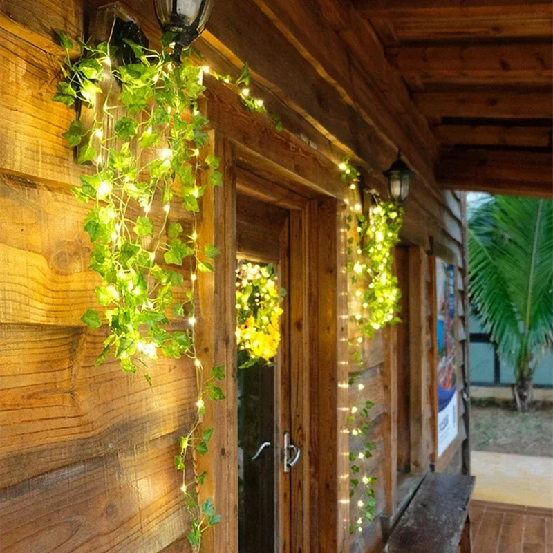 Fake Creeper Green Leaf Vine LED String Lights