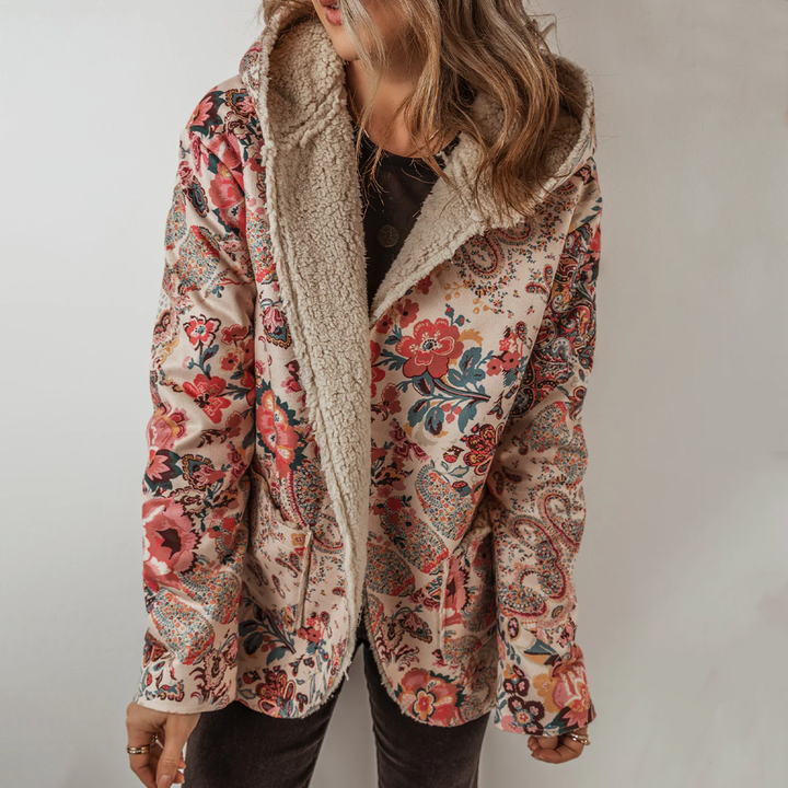 Printed Long Sleeve Hooded Jacket