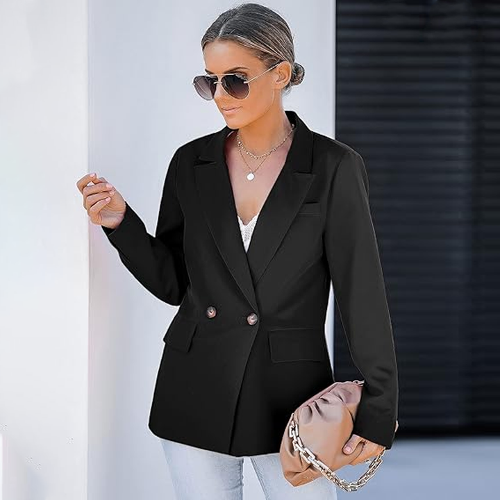 Lapel Collar Long Sleeve Blazer