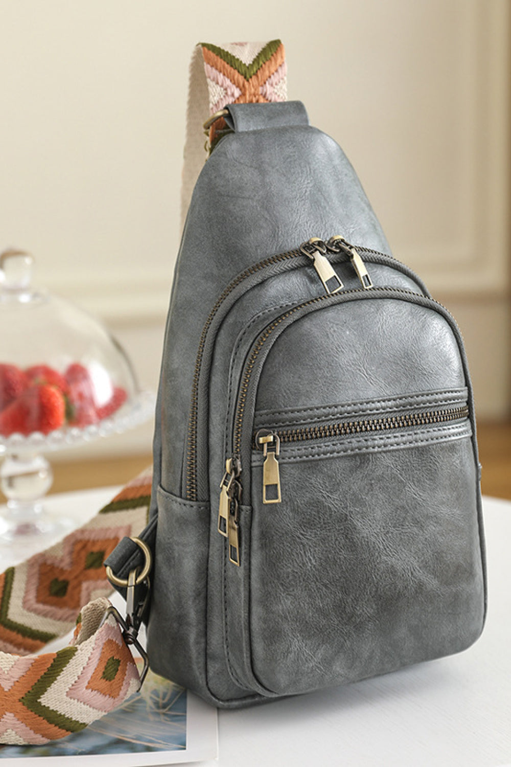 PU Leather Sling Bag