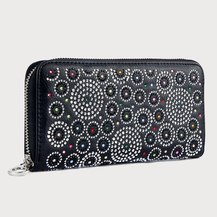 Colorful Pattern Rhinestone Wallet