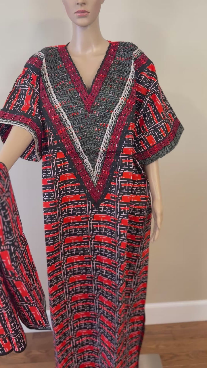 AFRICAN WAX PRINTS ANKARA BOUBOU GOWN STYLE MAXI KAFTAN